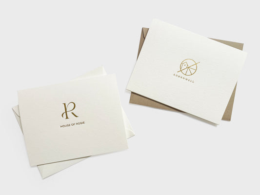 Custom Logo Letterpress Folding Card Stationery Set