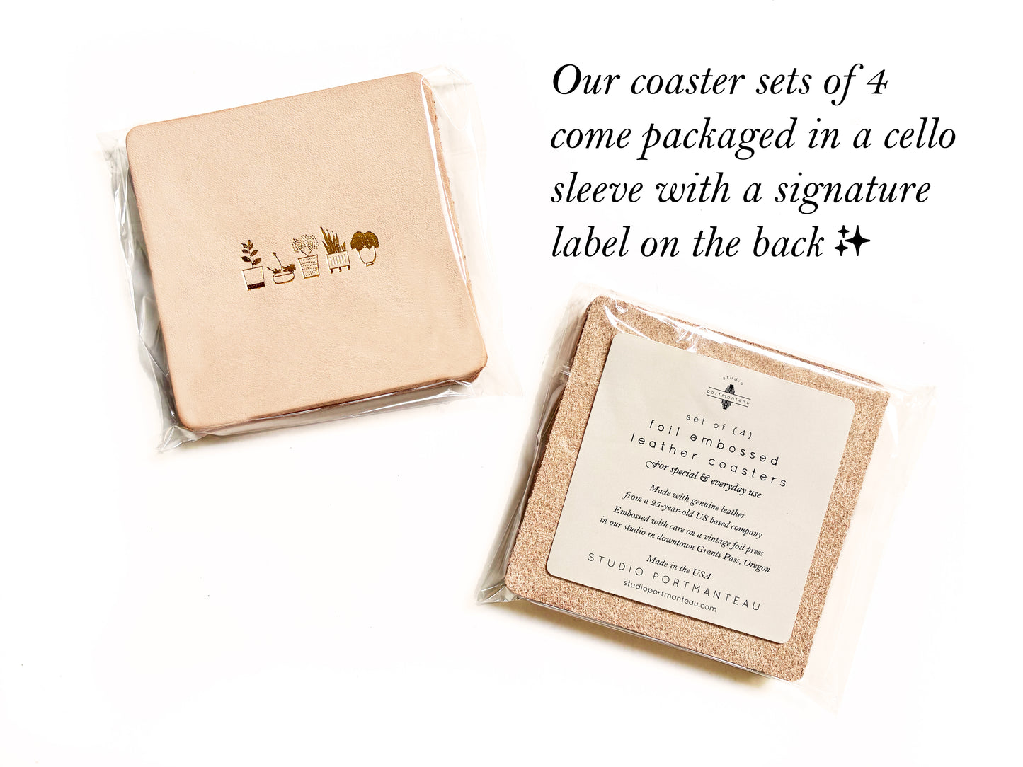 Butterfly Embossed Leather Coaster Set | Nature Coasters