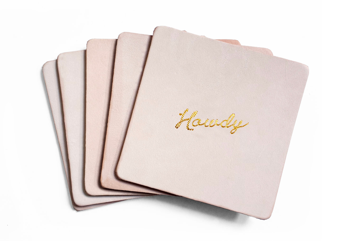 Howdy Embossed Leather Coaster Set | Western Coasters