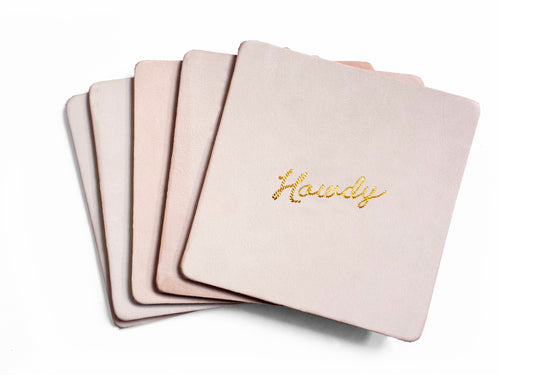 Howdy Embossed Leather Coaster Set | Western Coasters