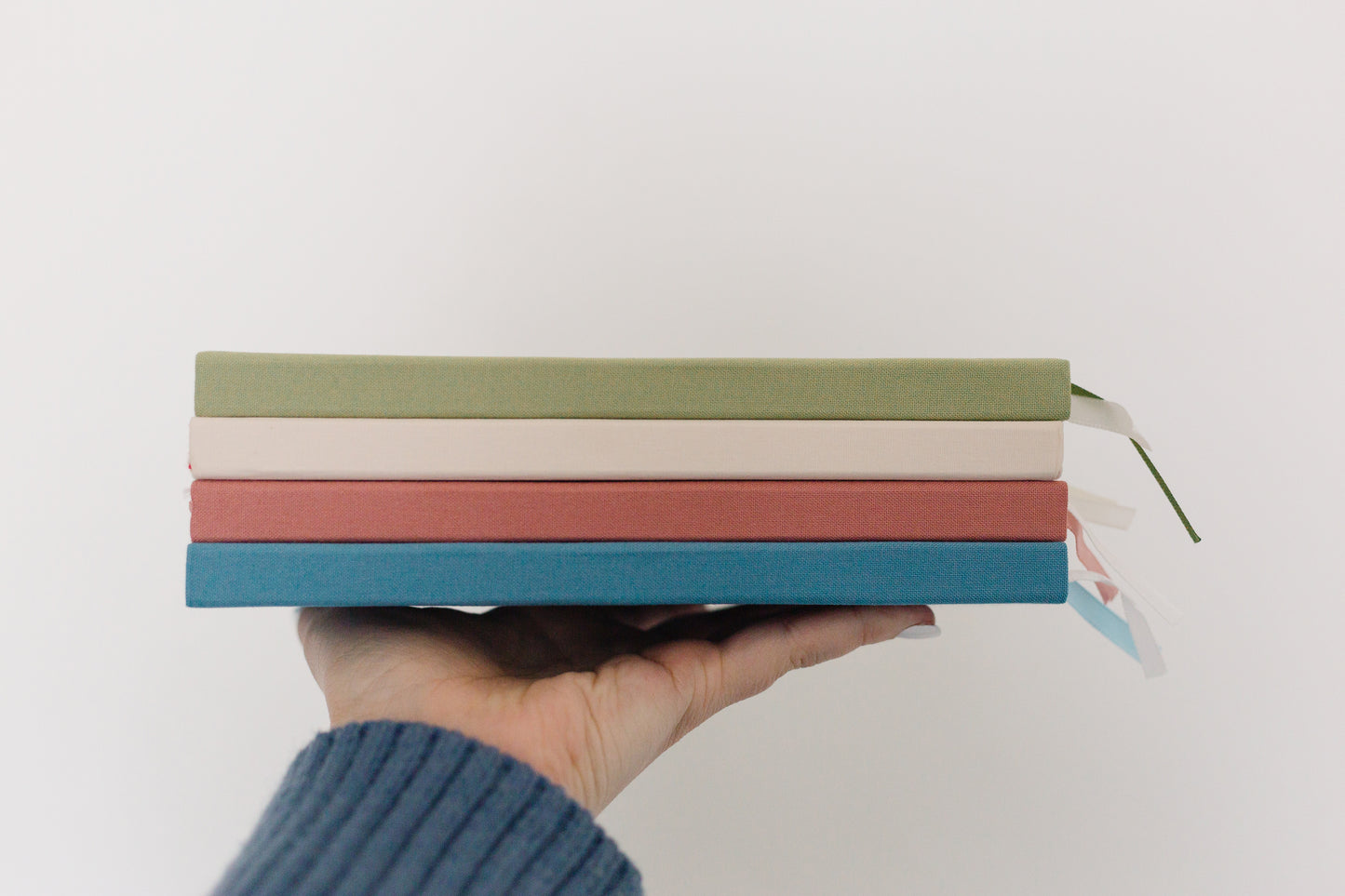 Custom Text Foil Embossed Linen Notebook | Soft Vintage Hues