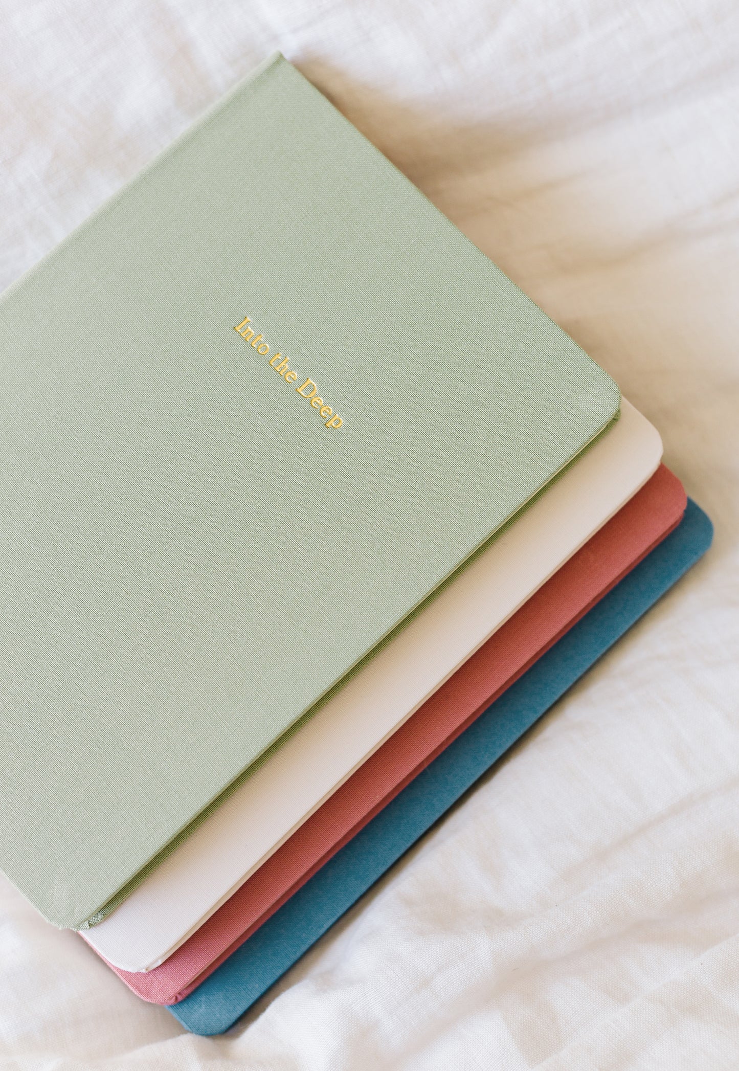 Custom Logo Foil Embossed Linen Notebooks | Soft Vintage Hues