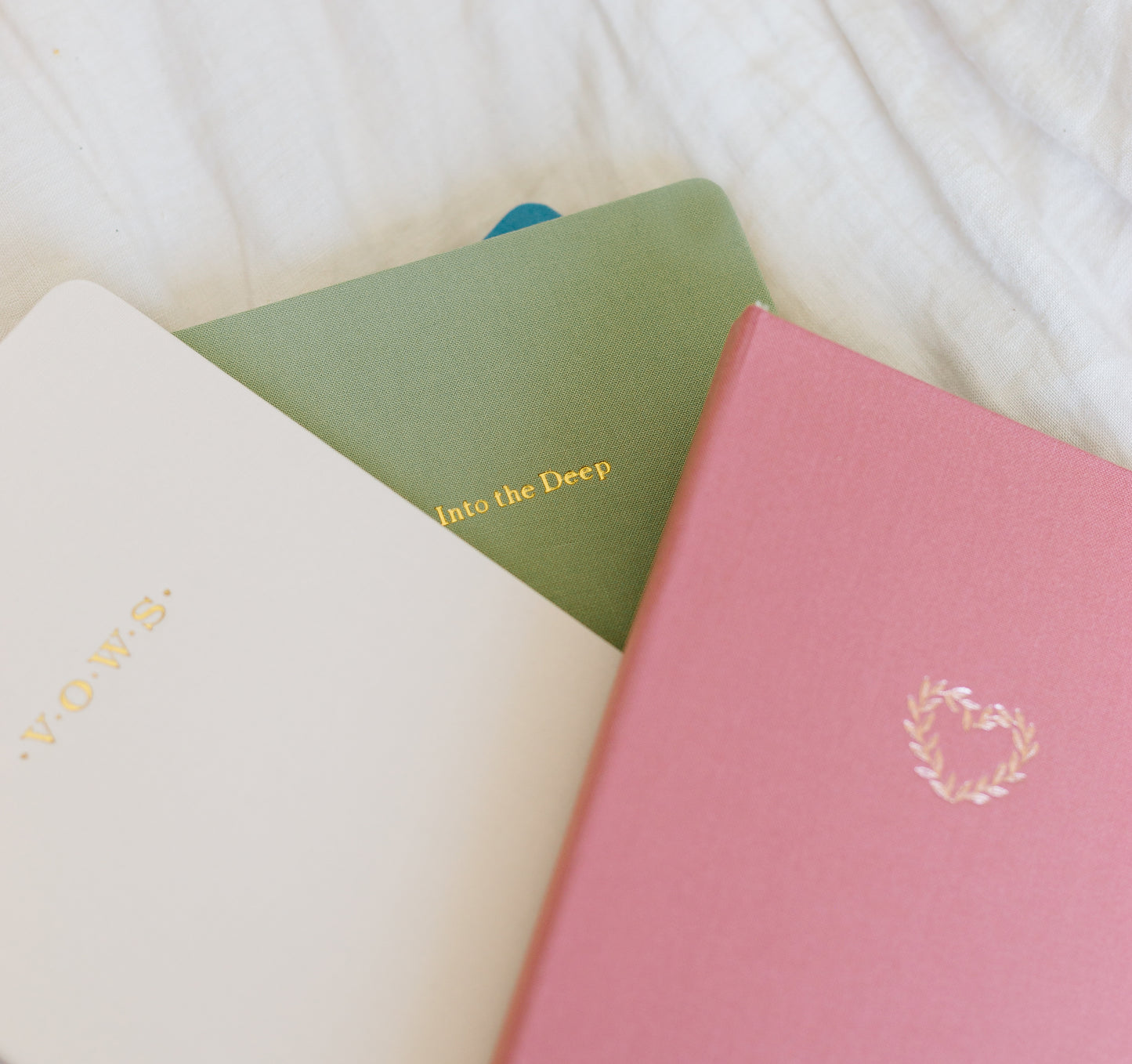 Custom Logo Foil Embossed Linen Notebooks | Soft Vintage Hues