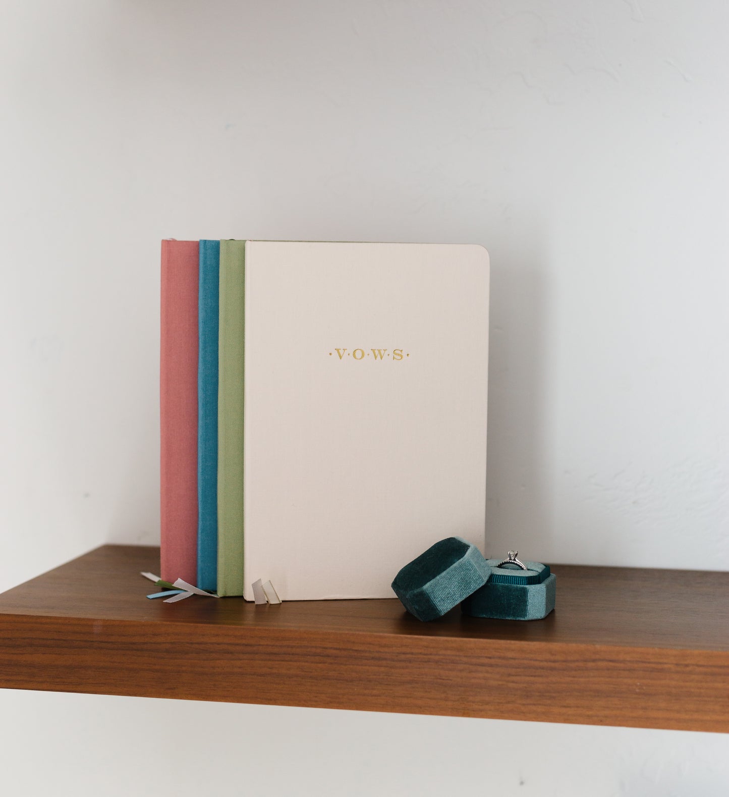 Wedding Vows Foil Embossed Linen Notebook | Soft Vintage Hues