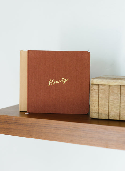 Howdy Foil Embossed Square Linen Notebook