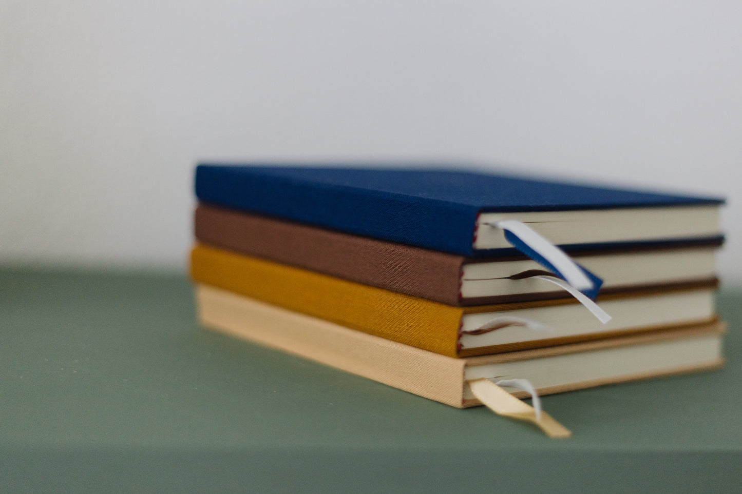 Custom Logo Foil Embossed Square Linen Notebooks | Navy & Browns