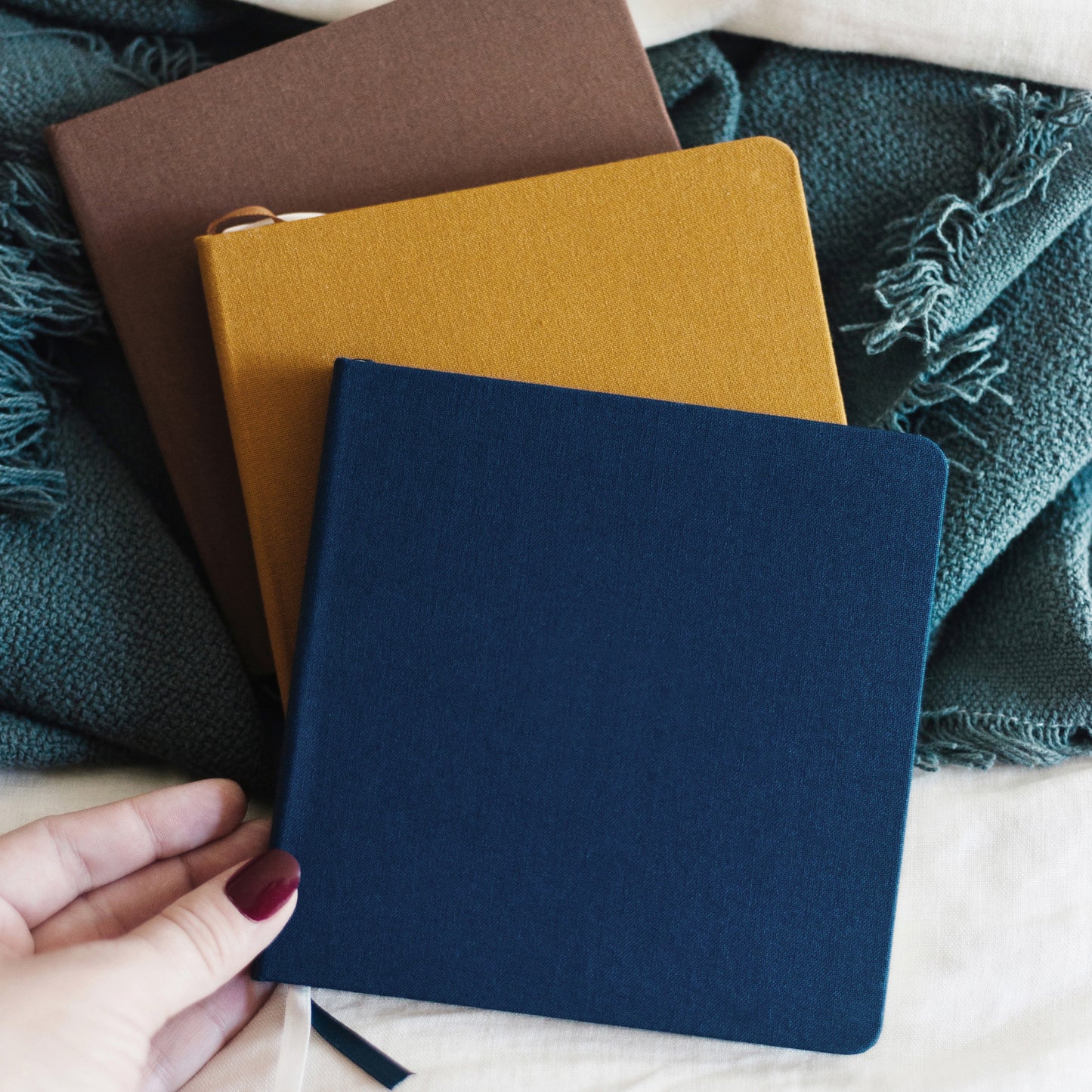 Blank Square Linen Notebook