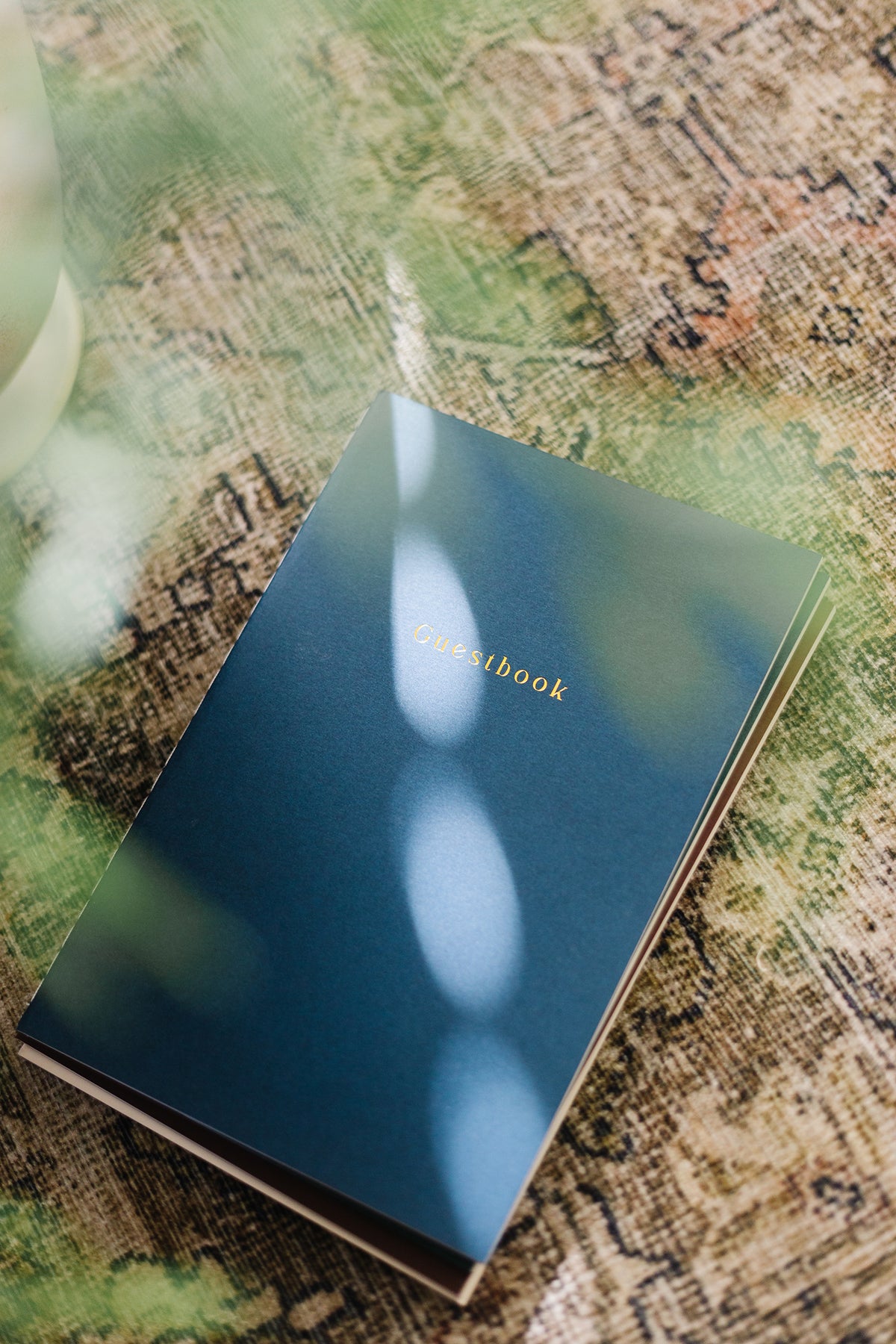 Saddle Stitch Guestbook | Classic Navy Blue Guest Log Book