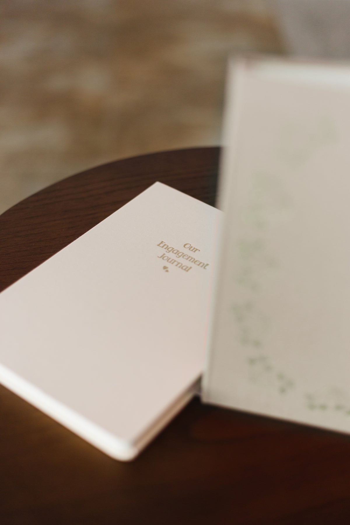 Engagement Journal Foil Embossed Linen Notebook | Gold & Cream