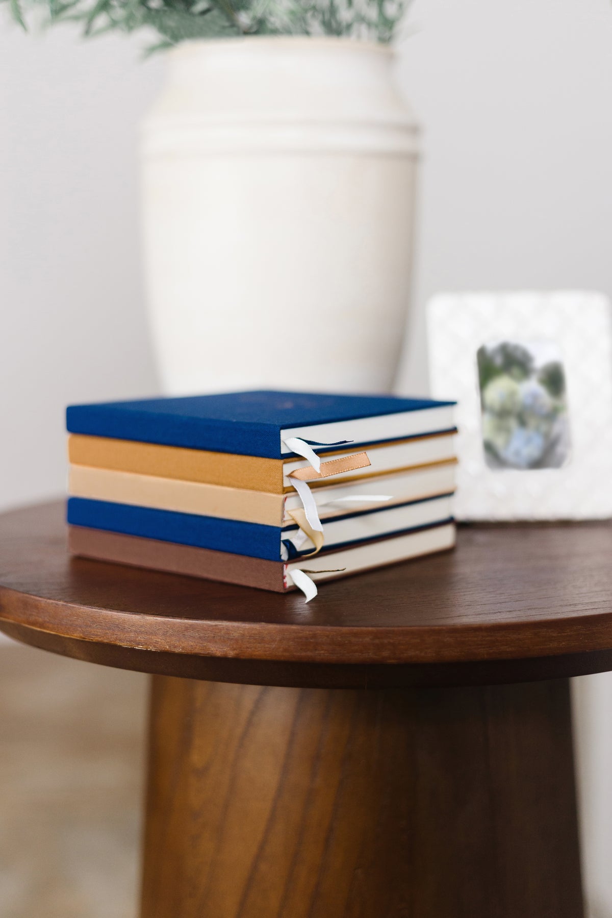 Vintage Bow Foil Embossed Square Linen Notebook