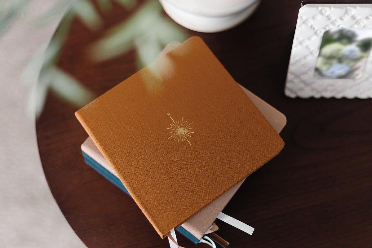 Custom Logo Foil Embossed Square Linen Notebooks | Navy & Browns