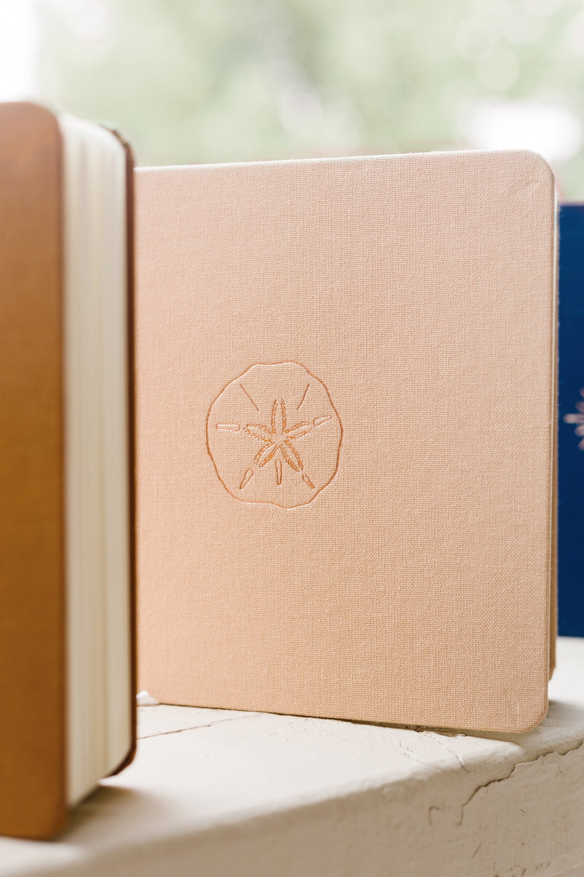Sand Dollar Foil Embossed Square Linen Notebook