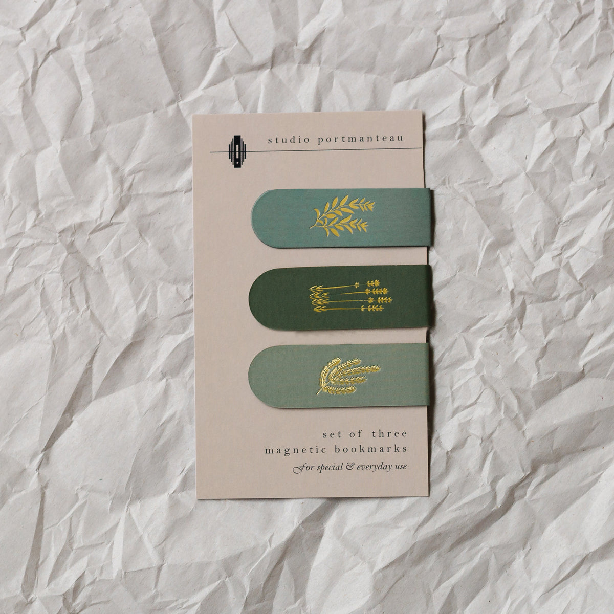 Culinary Herbs Gold Foil Magnetic Bookmark Trio | Chef Gift