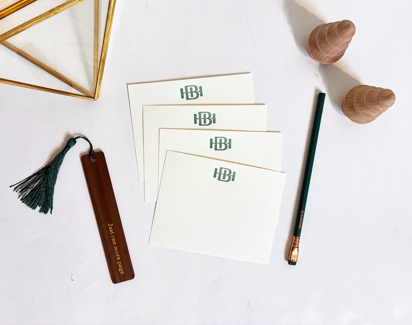 Customized Logo or Text Letterpress Flat Notecards