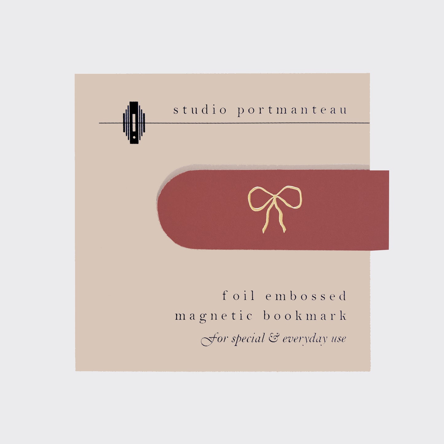 Gold Vintage Bow Foil Embossed Magnetic Bookmark