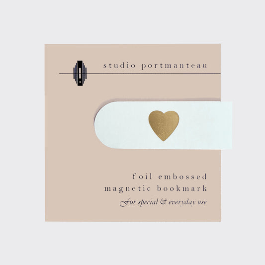 Classic Heart Gold Foil Embossed Magnetic Bookmark