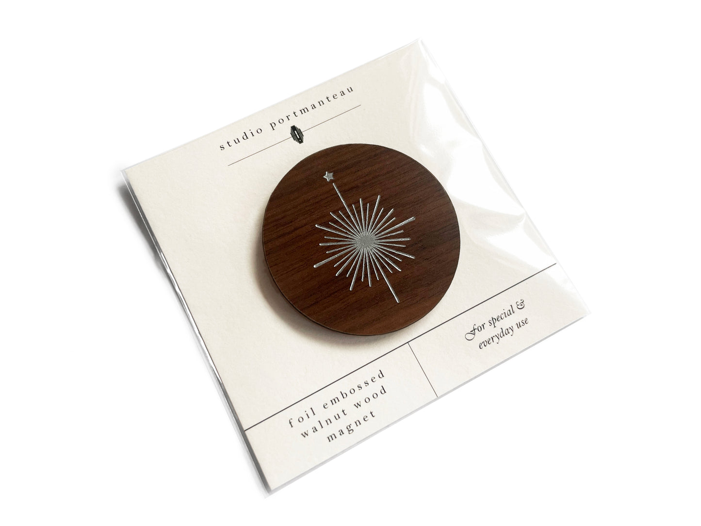 Compass Rose Walnut Wood Magnet - Studio Portmanteau