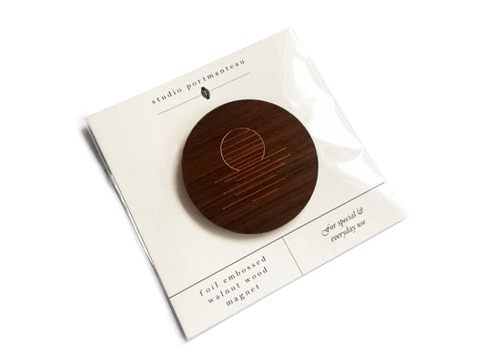 Sunset Walnut Wood Magnet - Studio Portmanteau