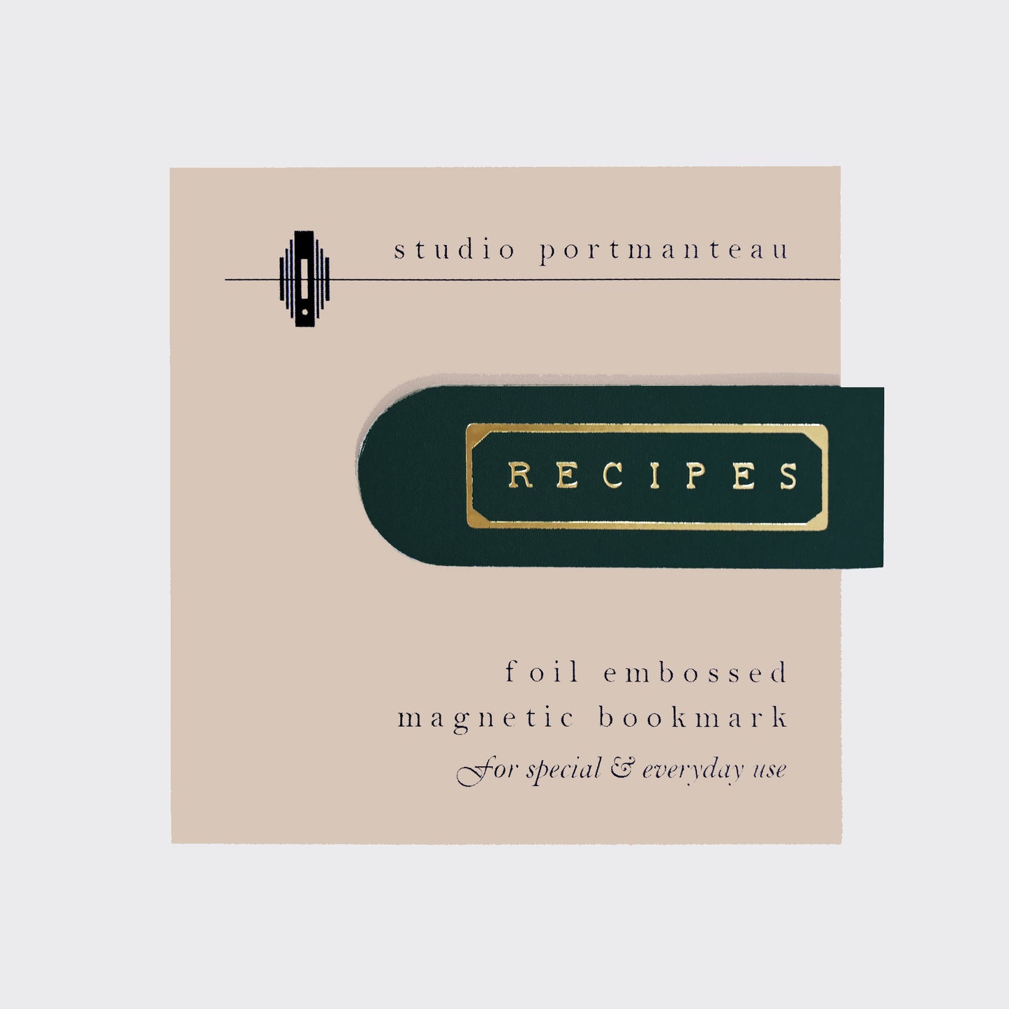 Recipes Gold Foil Embossed Magnetic Bookmark