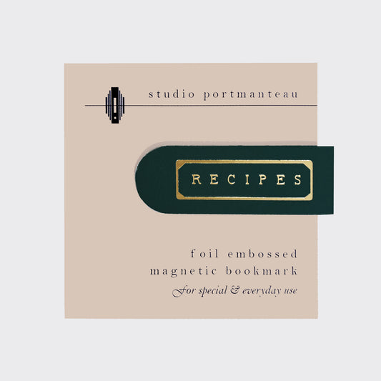 Recipes Gold Foil Embossed Magnetic Bookmark