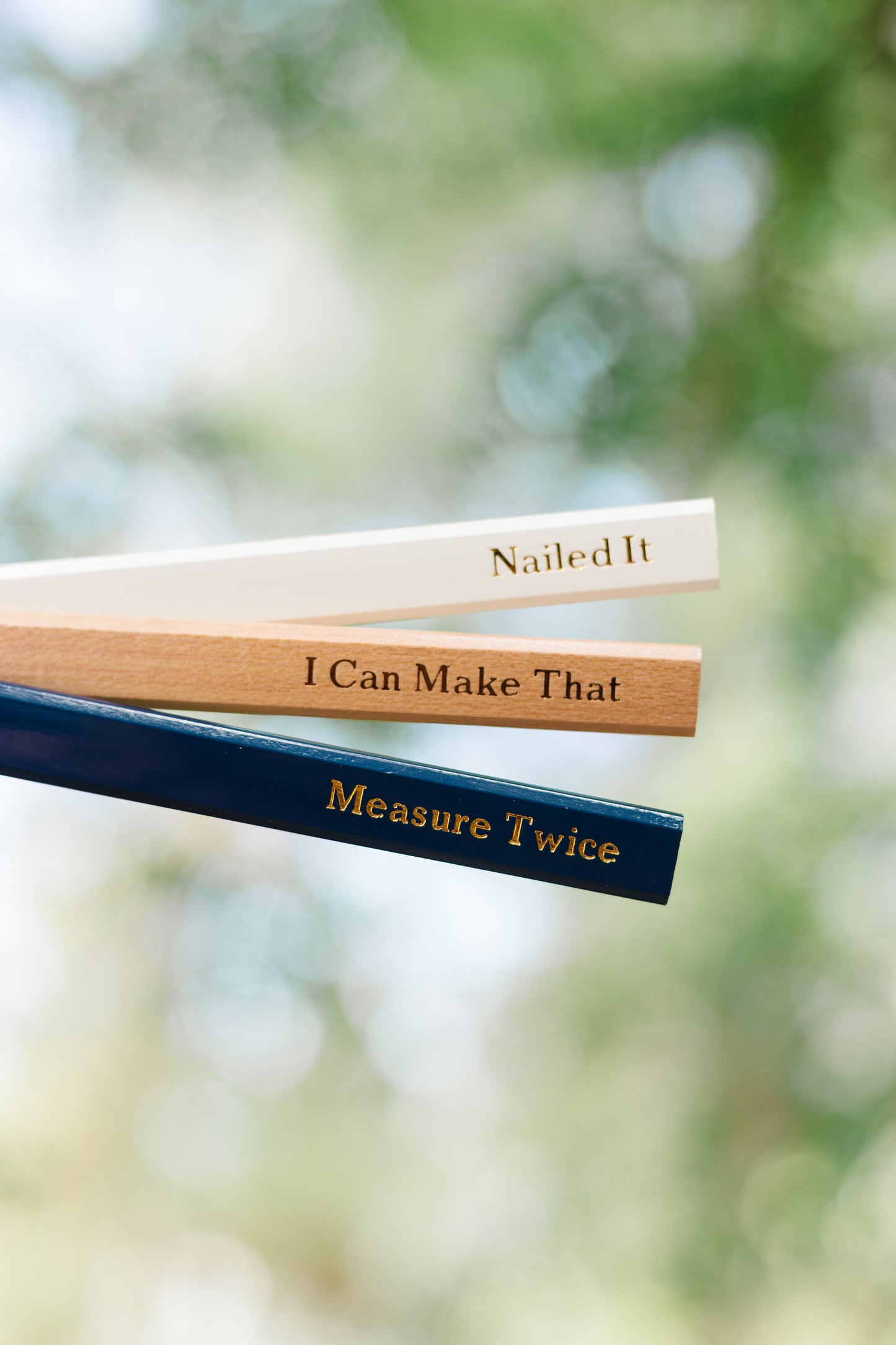Measure Twice Foil Embossed Carpenter Pencil