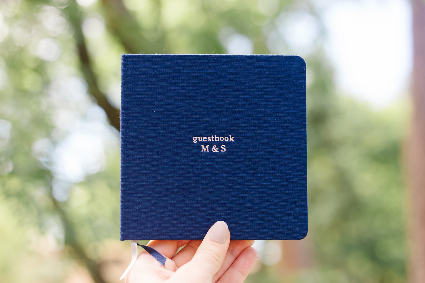 Custom Logo Foil Embossed Square Linen Notebooks | Navy & Browns