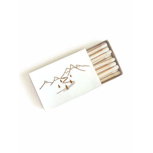 Snow Capped Mountains Matchbox | Hygge Gift | Cozy Candle Tool