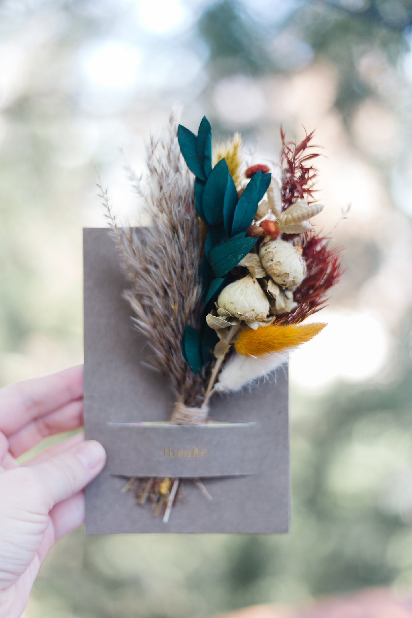 Thinking of You Mini Bouquet Card | Dried Floral Greeting