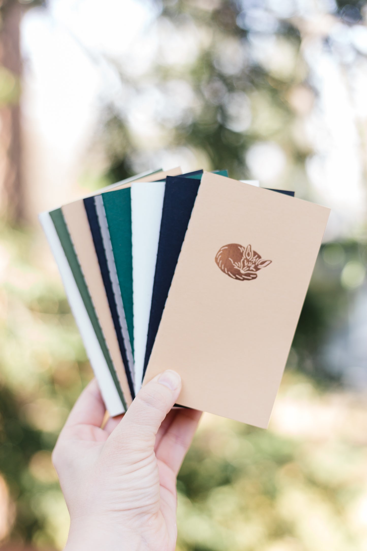 Custom Logo Foil Embossed Mini Saddle Stitch Notebooks - Earth Tones