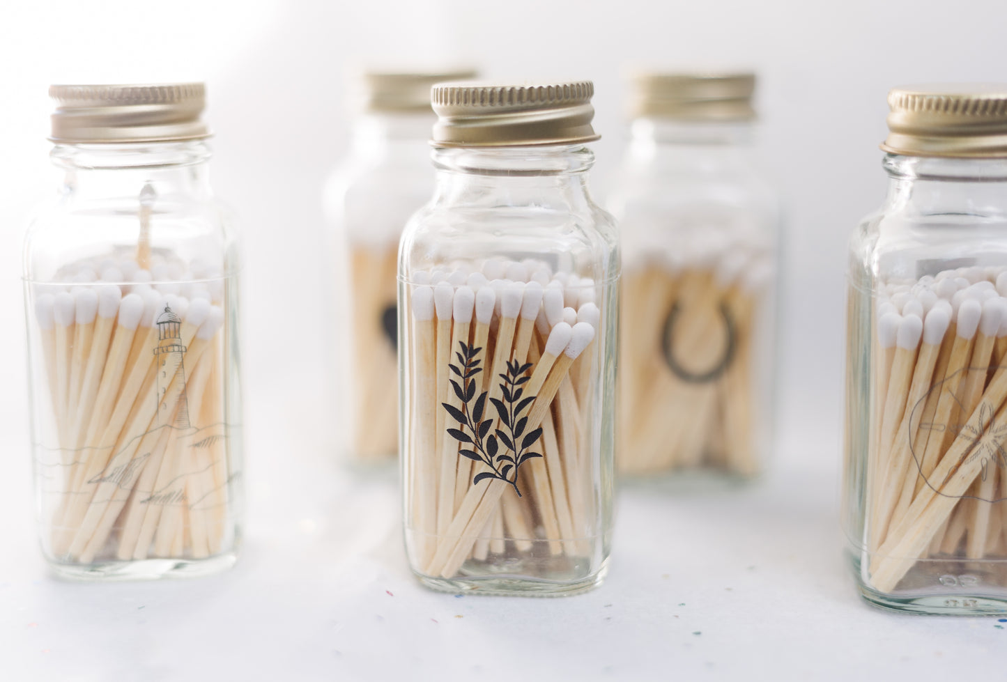 Lucky Horseshoe 2" White Match Jar | Western Match Holder