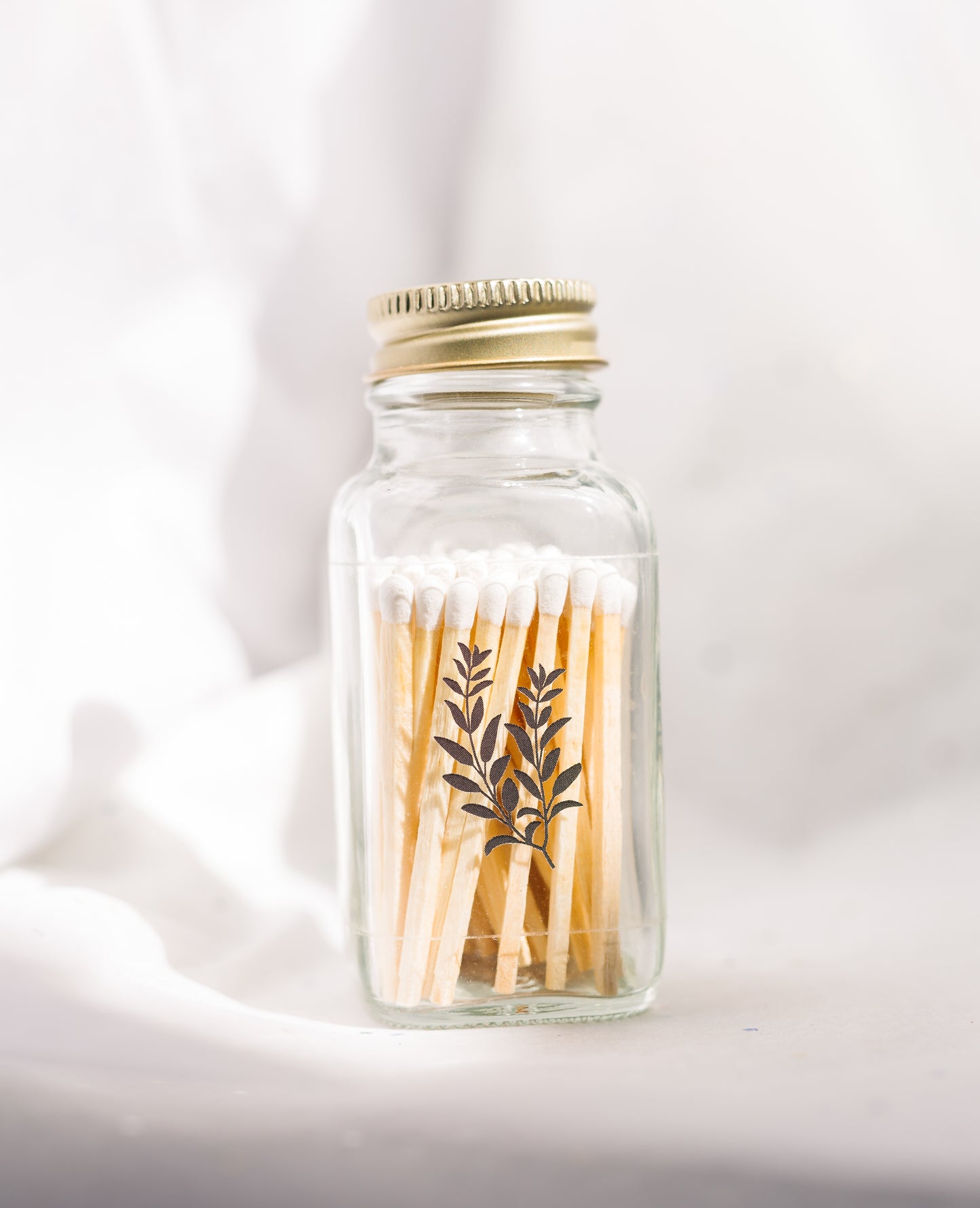 Sage 2" White Match Jar | Botanical Match Holder