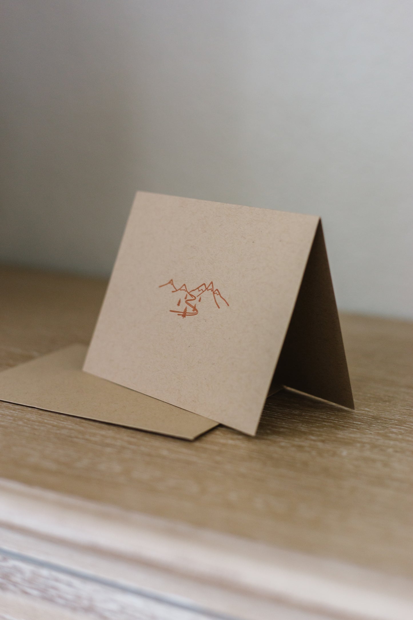 Snow Capped Mountains Letterpress Greeting Card
