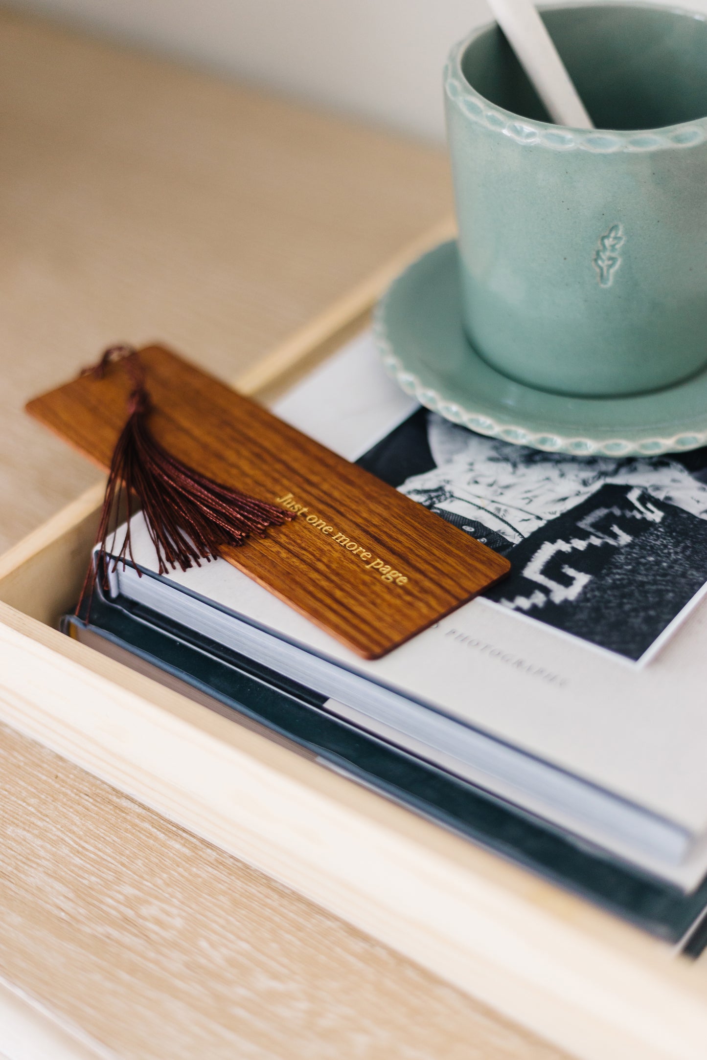 Custom Logo or Text Foil Embossed Walnut Wood Bookmark