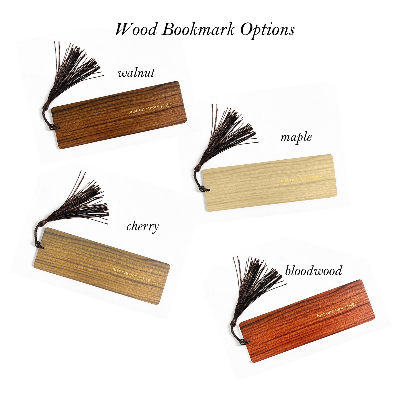 Custom Logo or Text Foil Embossed Walnut Wood Bookmark