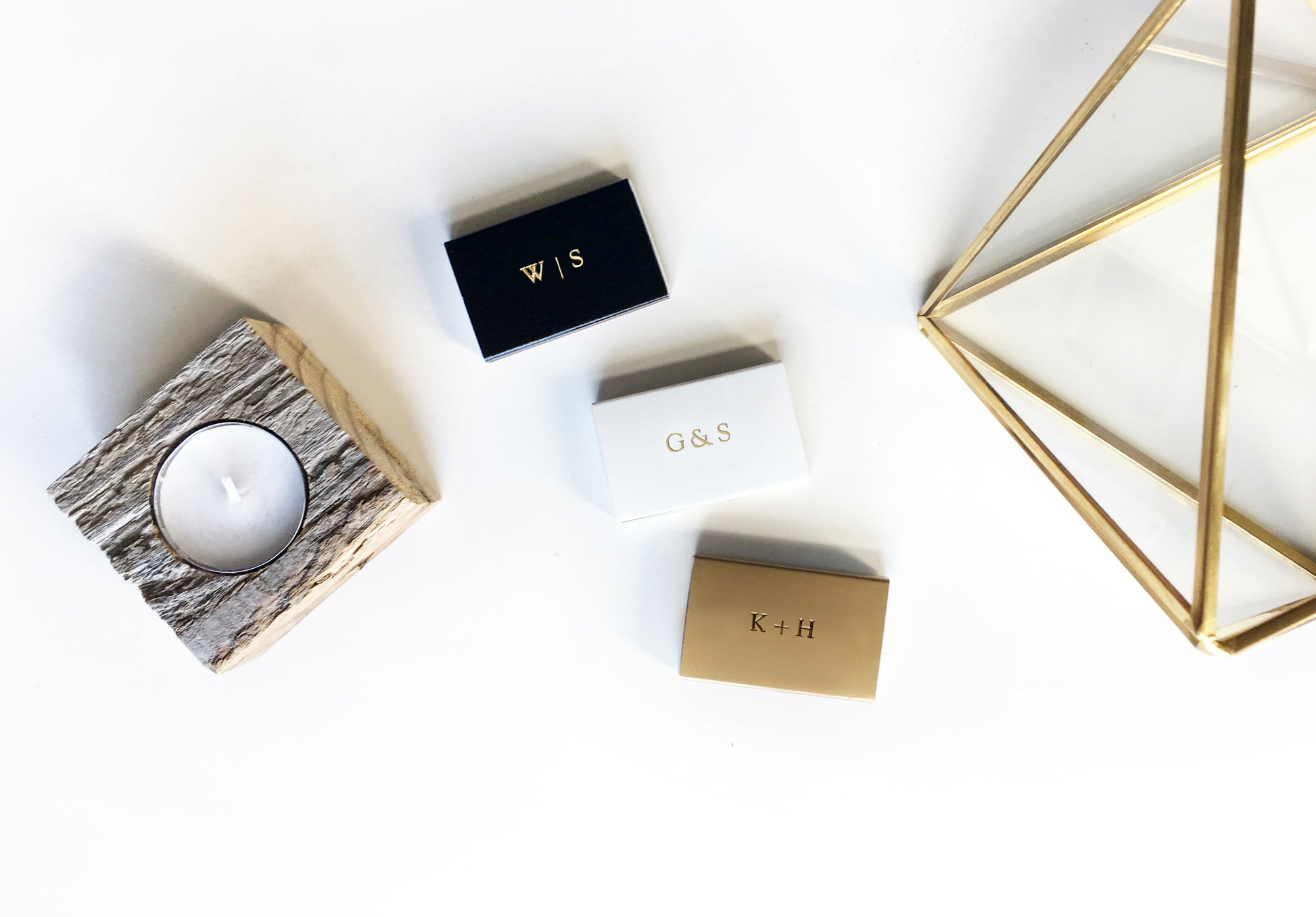 Custom Text Foil Embossed Matchboxes - Studio Portmanteau