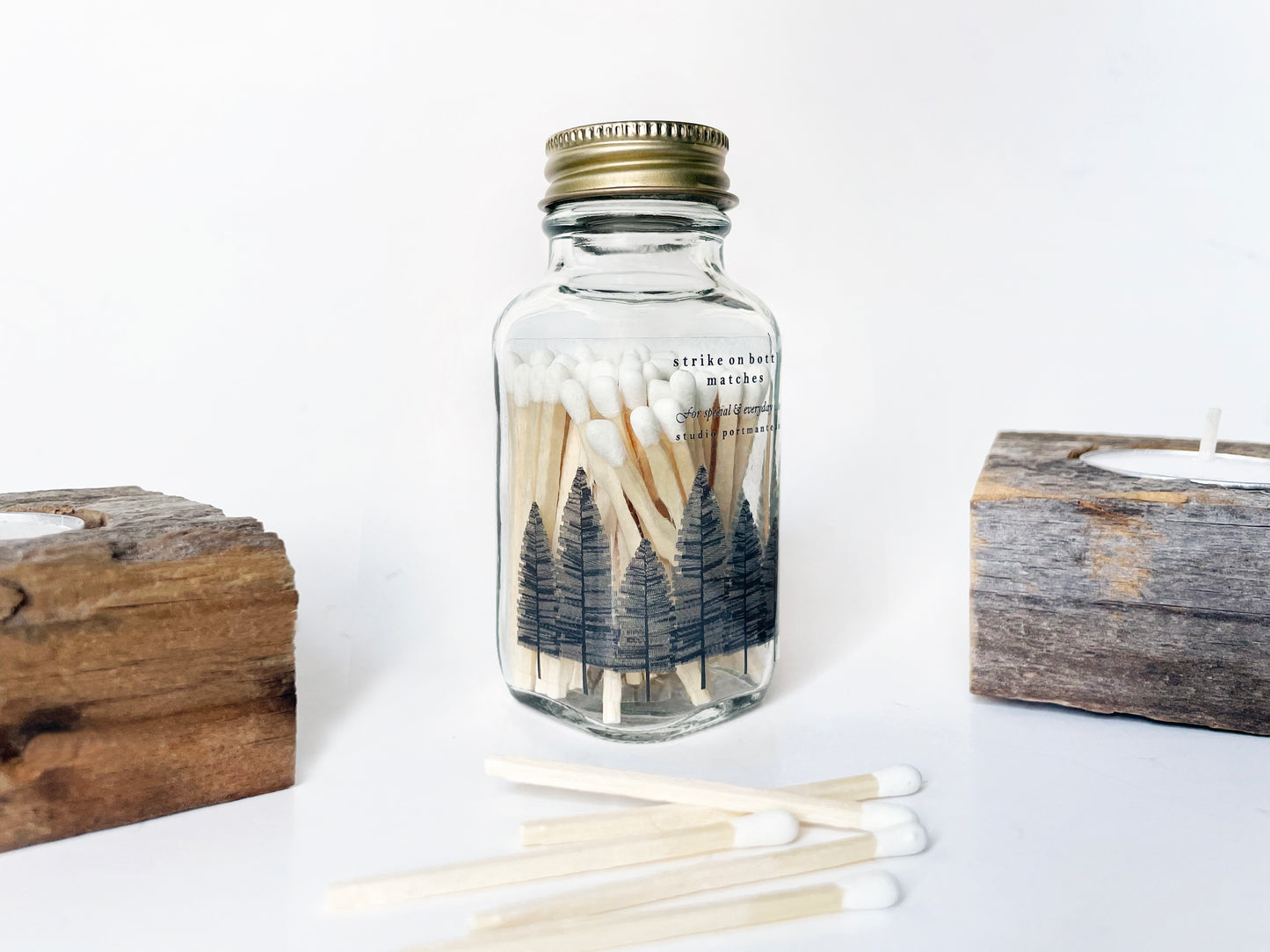 Noble Fir Trees Jar Matches - Studio Portmanteau