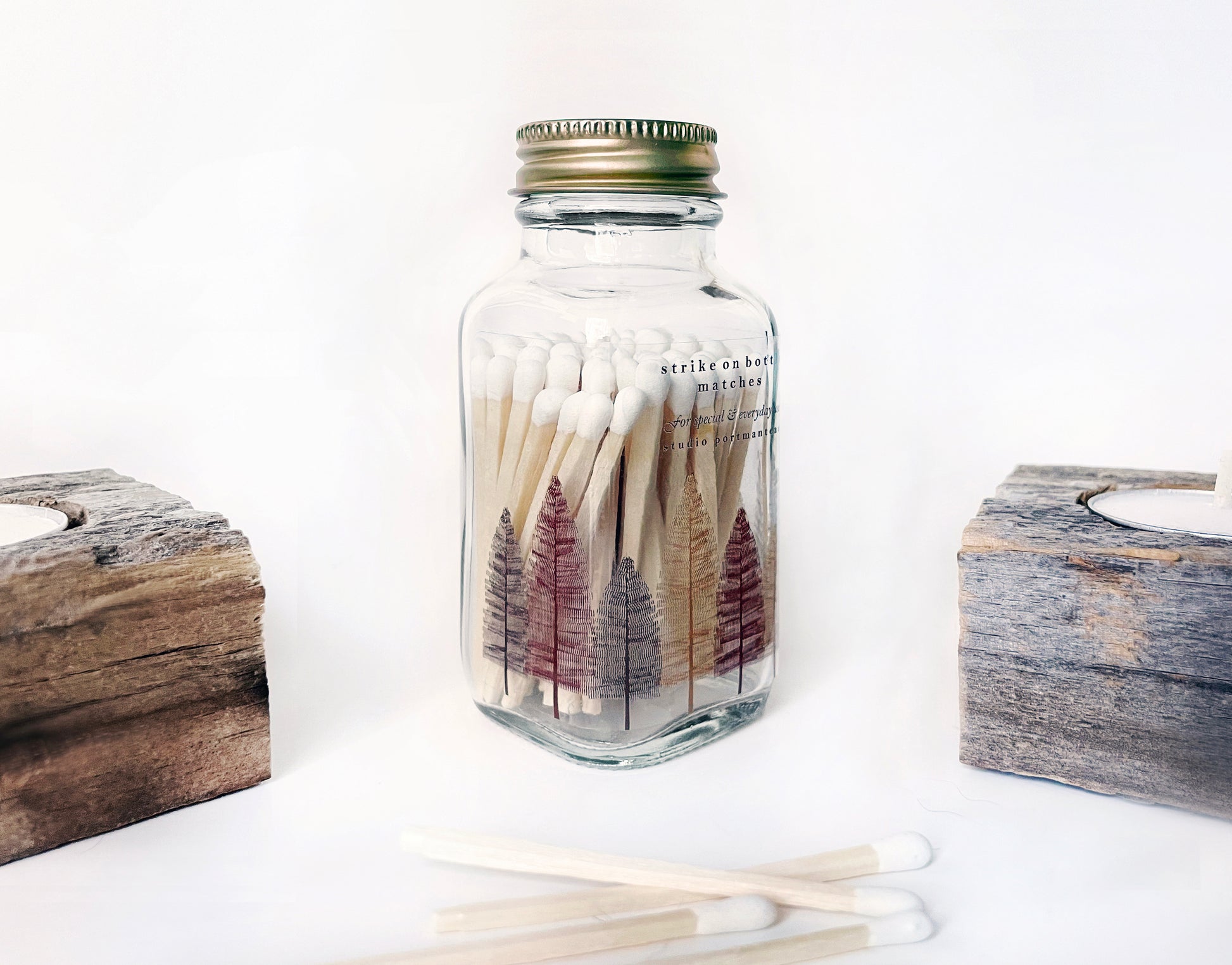 Noble Fir Trees Jar Matches - Studio Portmanteau